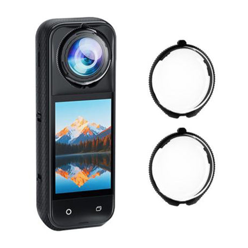 Puluz - Caches d'objectif PU749T à verrouillage rotatif pour Insta360 X5 (transparent)