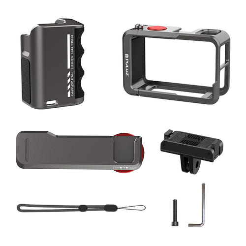 Puluz - Cage en métal PU1058TS avec poignée pour DJI Osmo Action 5 Pro / 4 / 3 : caméra montée ensemble