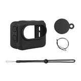 Puluz - Coque de protection PU866B avec cache-objectif pour Insta360 GO 3 (noir) : dragonne poignet