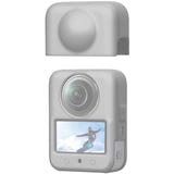 Puluz - Coque silicone avec cache-objectif PU783H pour DJI Osmo 360 (gris) : détails découpes