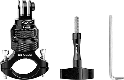 Puluz - Fixation guidon 360° en aluminium pour caméras sport (noir)