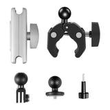Puluz - Fixation guidon PU867B pour caméra sport, moto et vélo (noir) : rotule double détail