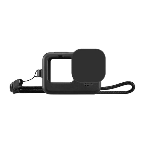 Puluz Coque en silicone GoPro HERO9 à HERO12 - noire avec dragonne - visuel 1