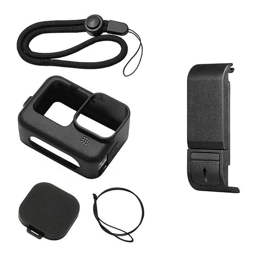 Puluz - Housse en silicone PU540B pour GoPro Hero 9 / 10 / 11 / 12 (noir) : caches objectif latéral