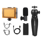 Puluz - Kit live trépied avec lampe LED, micro et pince smartphone PKT3132B : câbles fournis
