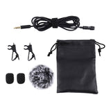 Puluz - Micro-cravate filaire PU424 jack 3,5 mm (câble 1,5 m) : pochette accessoires