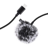 Puluz - Micro-cravate filaire PU425 USB-C avec clip (câble 1,5 m) : connecteur USB-C