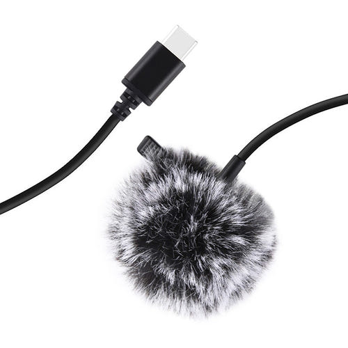 Puluz - Micro-cravate filaire PU425 USB-C avec clip (câble 1,5 m) : connecteur USB-C