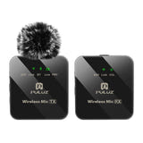 Puluz - Micro-cravate sans fil 1 TX + 1 RX (jack 3,5 mm, Bluetooth) : émetteur récepteur détail