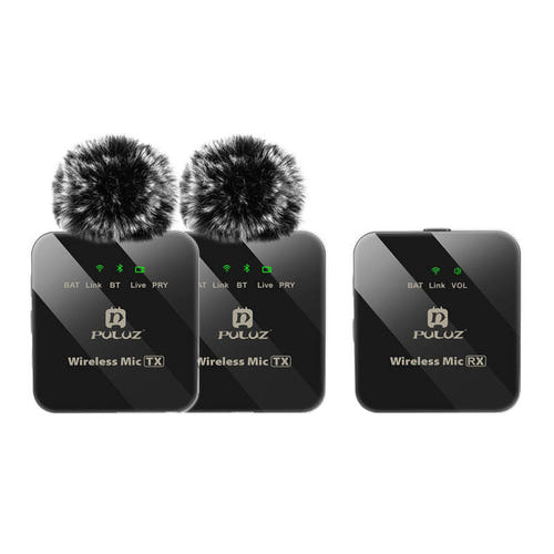 Puluz - Micro-cravate sans fil 2 TX + 1 RX (2 émetteurs + 1 récepteur) : émetteurs