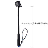 Puluz - Perche à selfie PU150 pour caméra sport DJI, GoPro, Insta360 (noir) : dragonne sécurité