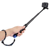 Puluz - Perche à selfie PU150 pour caméra sport DJI, GoPro, Insta360 (noir) : déployée 49 cm