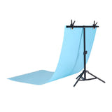 Puluz - Support de fond de studio DCA0976 70 × 200 cm avec 2 fonds (blanc, noir) : pied métal réglable