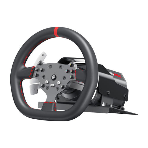 PXN V10 Ultra - Volant direct drive 3,2 Nm, pédalier Hall et accessoires de fixation : jante cuir en D