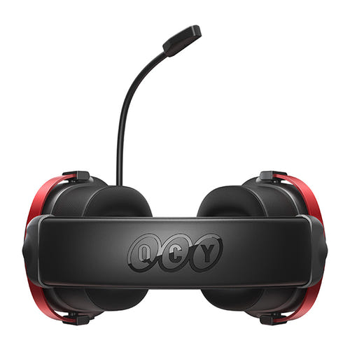 QCY Heroad VN200 - casque gaming filaire 7.1, noir et rouge : micro directionnel noir rouge