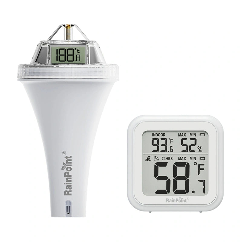 RainPoint - thermomètre de piscine sans fil avec récepteur intérieur - visuel 1