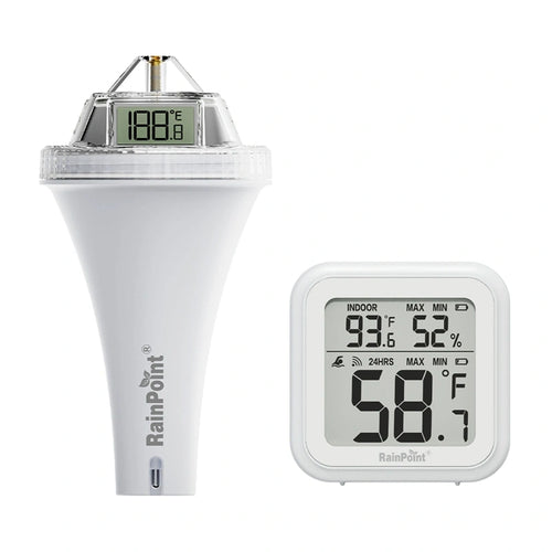 RainPoint - thermomètre de piscine sans fil avec récepteur intérieur - visuel 1