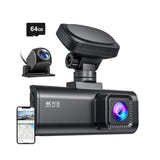 REDTIGER F7N - Caméra embarquée 4K avant et arrière, Wi-Fi 6 et GPS : application