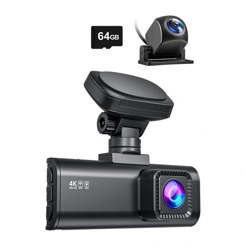 REDTIGER F7N - Caméra embarquée 4K avant et arrière, Wi-Fi 6 et GPS : carte 64 Go