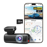 REDTIGER F9 Lite - Caméra embarquée 4K Wi-Fi et GPS, carte 32 Go incluse : application GPS