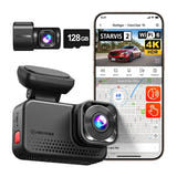 REDTIGER VC70 - dashcam 4K avant et 2.5K arrière, Wi-Fi 6, GPS, carte 128 Go incluse : application Wi Fi 6 starvis 2