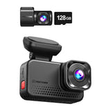 REDTIGER VC70 - dashcam 4K avant et 2.5K arrière, Wi-Fi 6, GPS, carte 128 Go incluse : caméra arrière et carte 128 Go