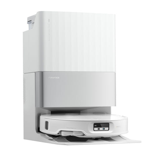 Roborock Qrevo Edge T - Robot aspirateur laveur 18 500 Pa, station tout-en-un, blanc : serpillières rotatives