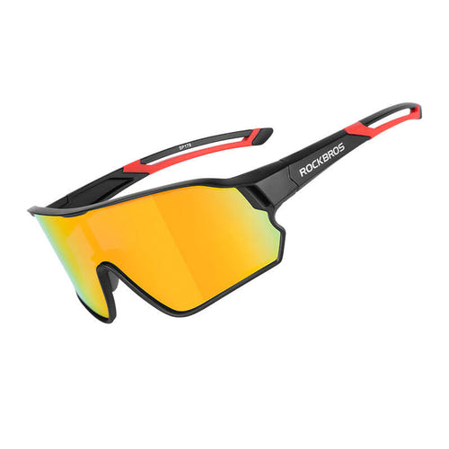 Rockbros 10135R - Lunettes de vélo photochromiques rouges : rouge