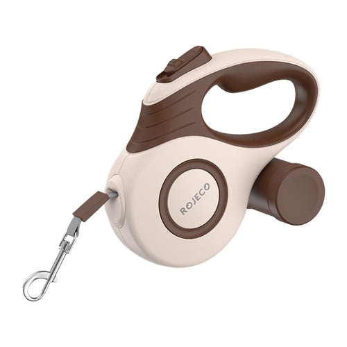 Rojeco A12 - Laisse rétractable automatique 5 m (brune) : 5 m brune