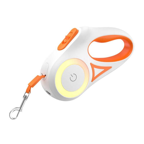 Rojeco - Laisse automatique LED 3 m pour chien (orange) : 3 m orange