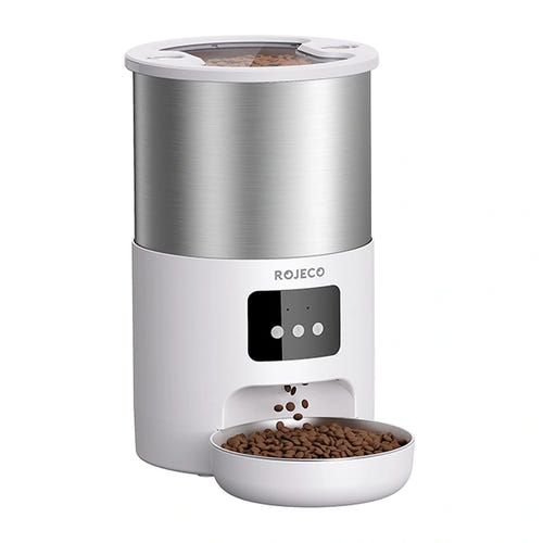 Rojeco PAF-144-W - distributeur de croquettes connecté 4,5 L en inox - visuel 1