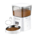 Rojeco RWSQ-12 - Distributeur de croquettes connecté Wi-Fi 2 L : réservoir transparent 2 L