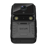 SJCAM A50 - caméra corporelle 4K avec vision nocturne infrarouge, GPS, écran tactile 2 pouces, IP65 : face avant logo