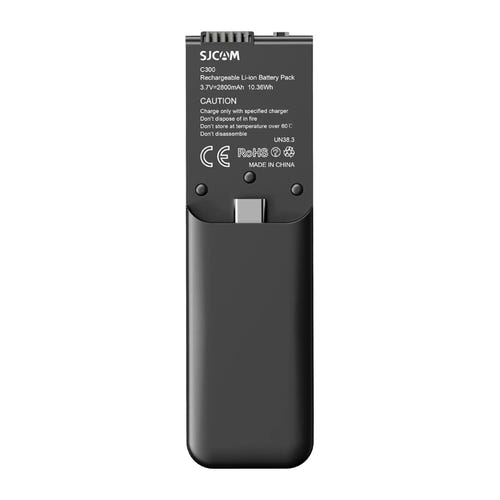 SJCAM Poignée batterie C300B HG - poignée avec batterie 2800 mAh pour caméra SJCAM C300, noire : dos étiquette