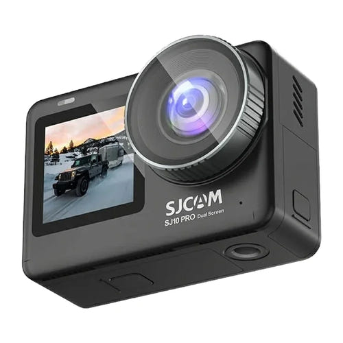 SJCAM SJ10 Pro Dual Screen - caméra d'action 4K 60 i/s à double écran, caisson étanche 30 m : vue trois quarts gauche