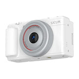 SJCAM ZV200 blanc - appareil photo numérique compact vlog 5K, 80 Mpx, écran IPS orientable 2,8 pouces : trois quarts