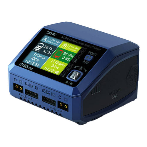 SkyRC D100neo - Chargeur double 200 W pour batteries de modélisme (vue 1)