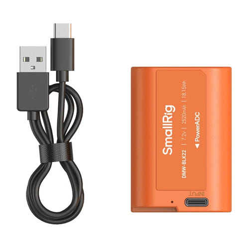 SmallRig DMW-BLK22 - batterie USB-C 2520 mAh pour Panasonic Lumix : port USB-C