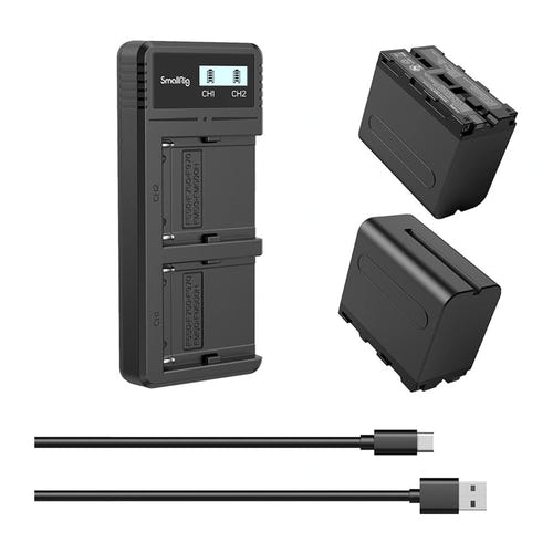 SmallRig NP-F970 3823 - Kit 2 batteries 7800 mAh et chargeur double LCD - visuel 1