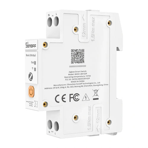 Sonoff BASIC-ZB1GSP - Interrupteur connecté Zigbee 32 A sur rail DIN : vue profil