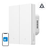 Sonoff M5-2C-80W - Interrupteur mural Matter 2 canaux (format 80) (vue 1)