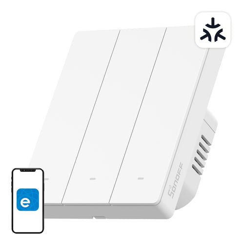 Sonoff M5-3C-80W - Interrupteur mural Matter 3 canaux (format 80) (vue 1)