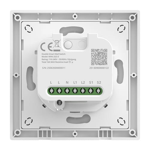 Sonoff MINI-2GS-E - Interrupteur mural Matter 2 canaux (vue 3)