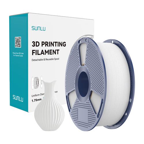 SUNLU PLA Classic - Filament 3D 1,75 mm 1 kg (blanc) : bobine