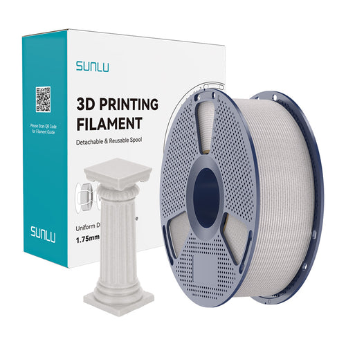 SUNLU PLA High-Speed Marble - Filament 3D effet pierre 1,75 mm 1 kg (gris clair) : bobine