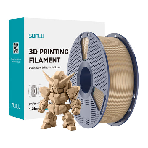 SUNLU PLA+ 2.0 - Filament 3D renforcé 1,75 mm 1 kg (chêne) : bobine