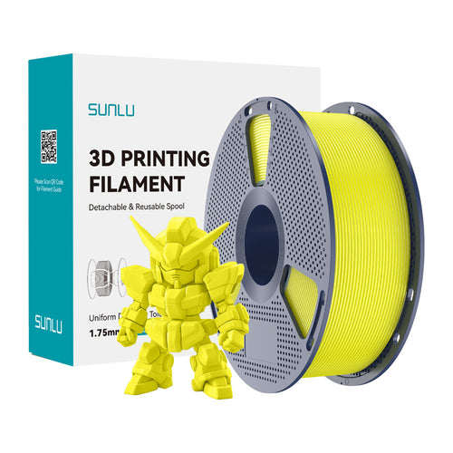 SUNLU PLA+ 2.0 - Filament 3D renforcé 1,75 mm 1 kg (jaune) : bobine