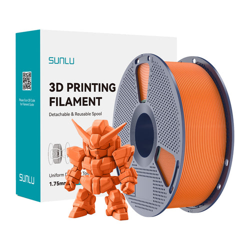 SUNLU PLA+ 2.0 - Filament 3D renforcé 1,75 mm 1 kg (orange soleil) : bobine