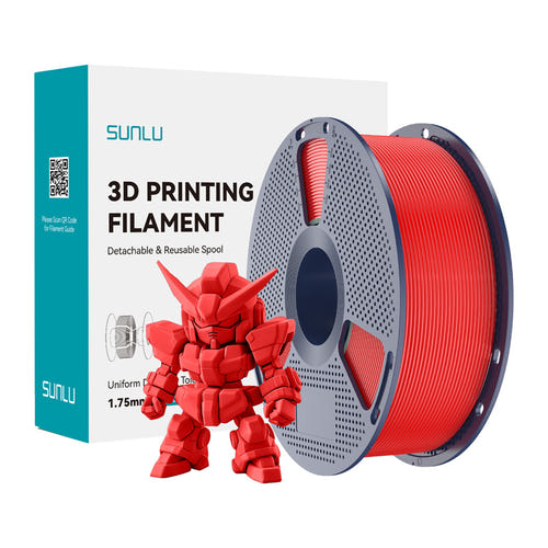 SUNLU PLA+ 2.0 - Filament 3D renforcé 1,75 mm 1 kg (rouge) : bobine