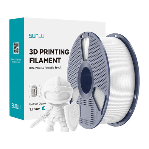 SUNLU PLA+ - Filament 3D robuste 1,75 mm 1 kg (blanc) : bobine
